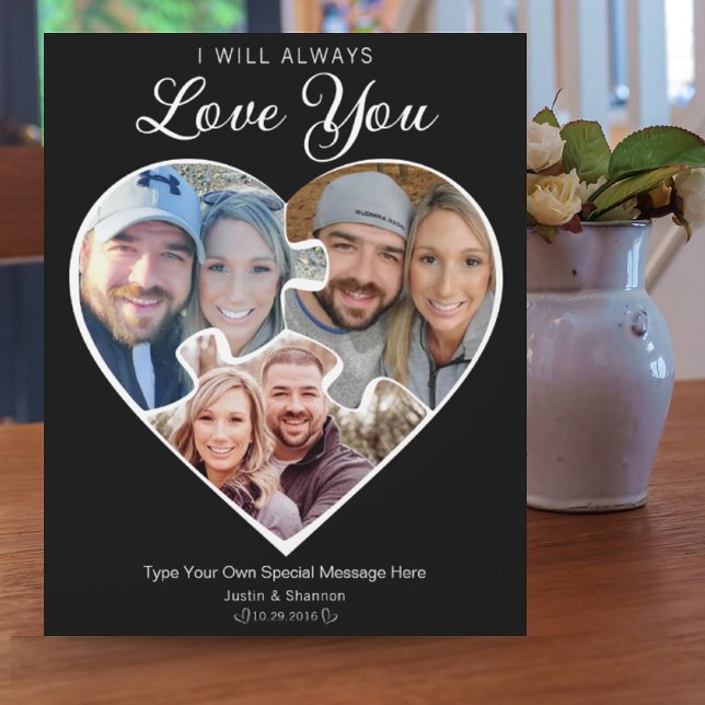 Plaque Photo Collage de photos en forme de cœur Amour Anniversa (Créateur téléchargé)