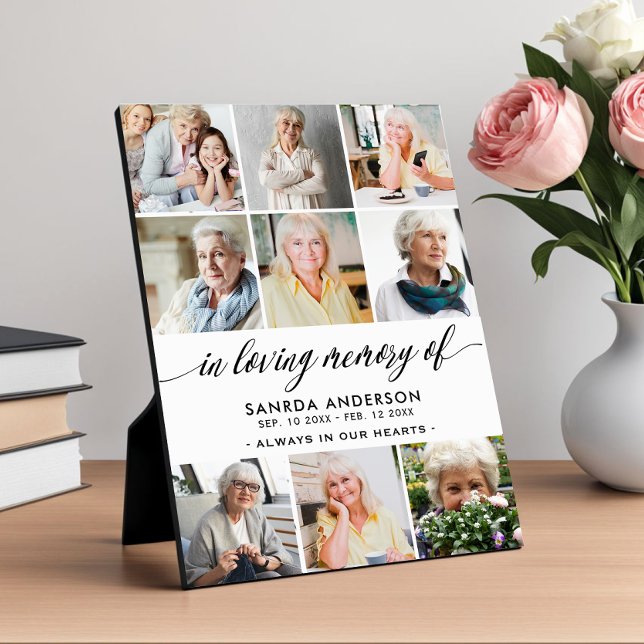 Plaque Photo Collage de photos en mémoire affectueuse (Créateur téléchargé)