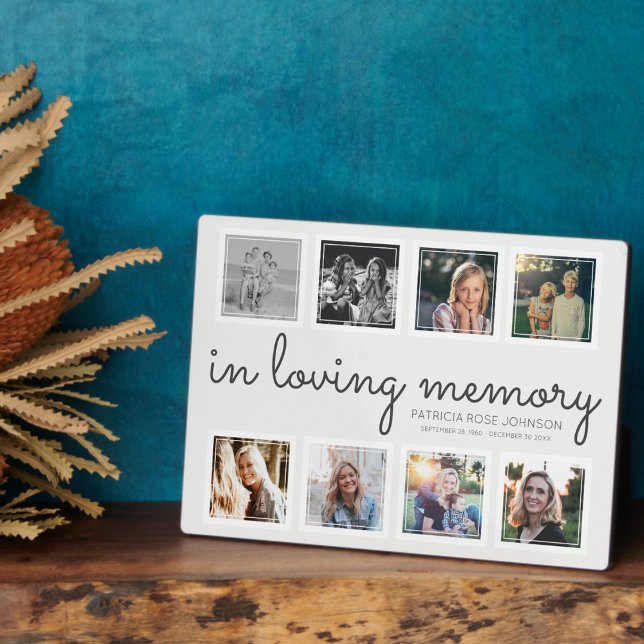 Plaque Photo Collage de photos en souvenir affectueux (Créateur téléchargé)