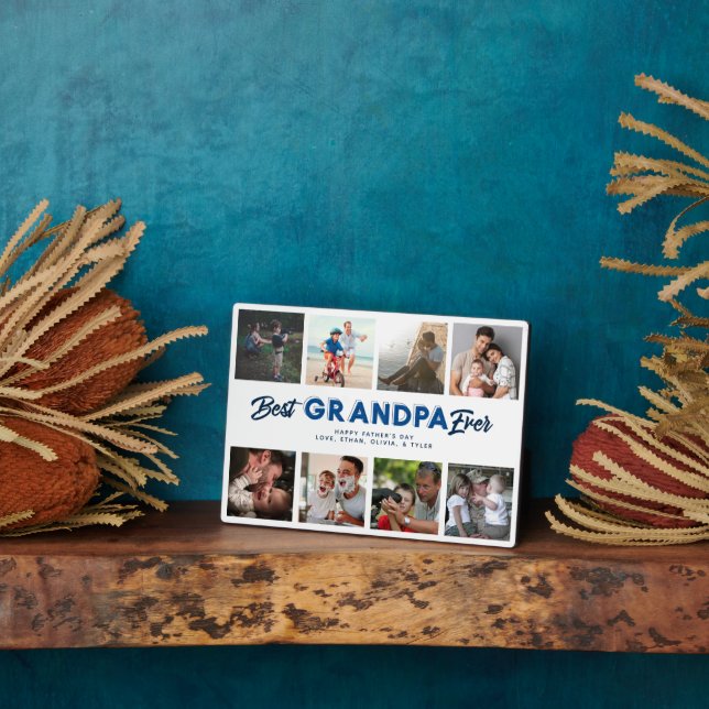 Plaque Photo Collage de photos personnalisé pour la fête des pè (Côté)