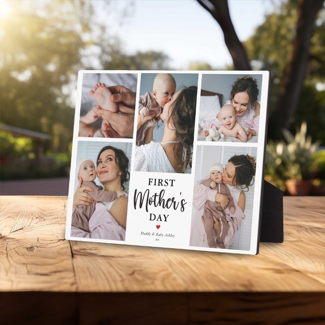 Plaque Photo Collage de photos souvenir pour la première fête d (Créateur téléchargé)