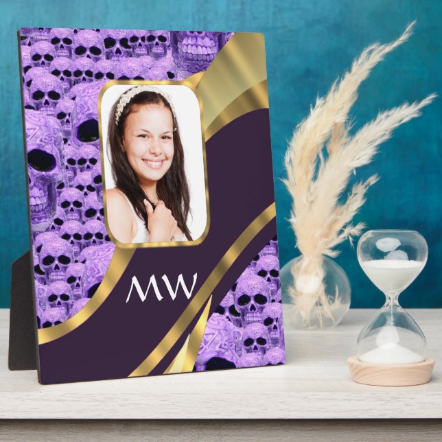Plaque Photo Collage du crâne pourpre (Côté)
