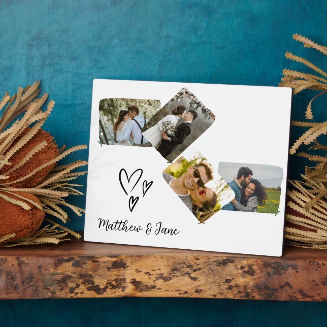 Plaque Photo Collage photo cadeau unique pour couple mariage  (Côté)