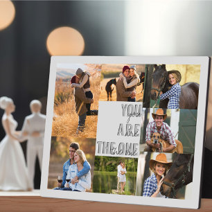 Plaque Photo Collage photo d'anniversaire Tu es le seul Gris