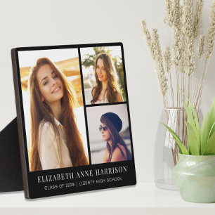 Plaque Photo Collage photo de 3e année noir