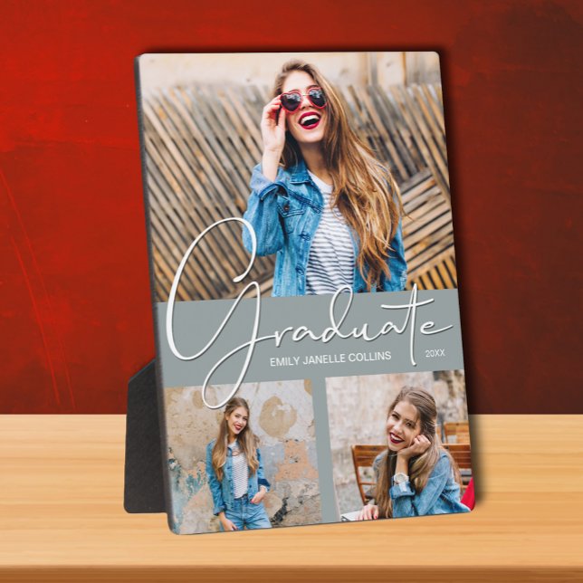Plaque Photo Collage photo de chic Graduation sur Grey (Créateur téléchargé)