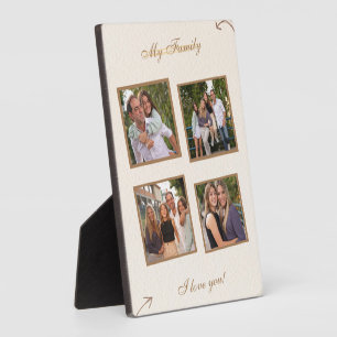 Plaque Photo Collage photo de famille biologique Brown 5x7 avec