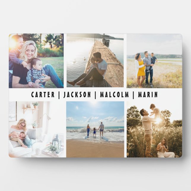 Plaque Photo Collage photo de Fête des pères personnalisée (Devant)