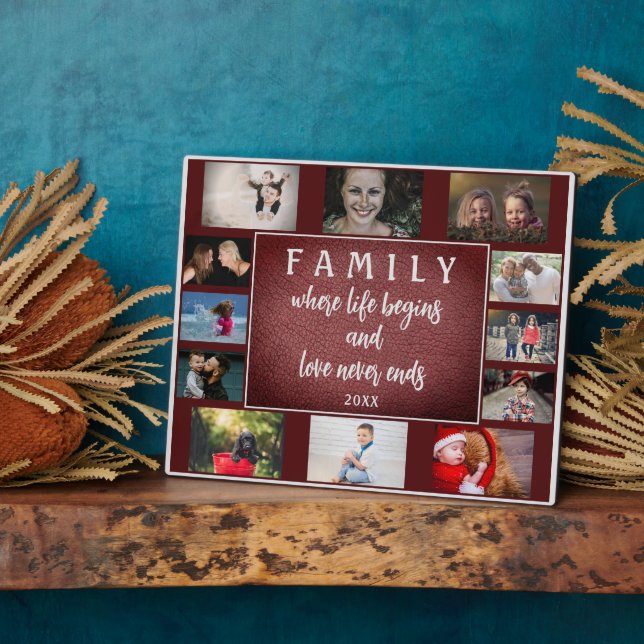 Plaque Photo Collage photo de la famille Yearly Saying Keepsaké (Côté)