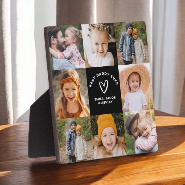 Plaque Photo Collage photo de la Fête des pères Best Daddy Ever (Créateur téléchargé)