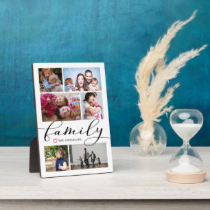 Plaque Photo Collage photo de script de calligraphie familiale