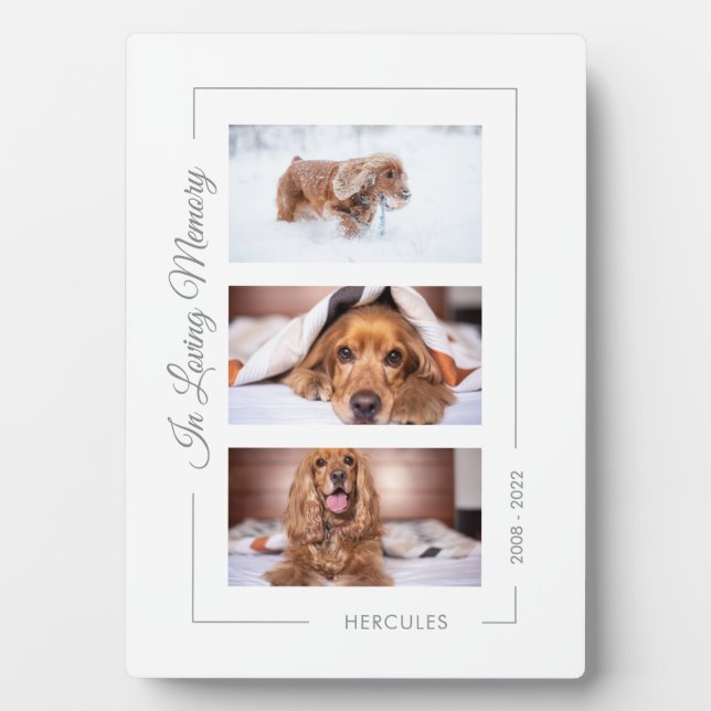 Plaque Photo Collage photo de souvenir personnalisé pour animal (Devant)