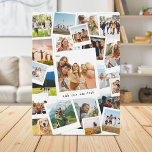Plaque Photo Collage photo du album photo moderne<br><div class="desc">Créez votre propre plaque de collage photo moderne avec 21 de vos photos dans un design de style photo scrapbook à la mode se chevauchant. Ajoutez votre propre texte personnalisé pour toute occasion.</div>