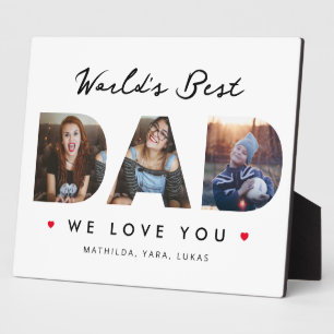 Plaque Photo Collage photo du meilleur papa du monde 3