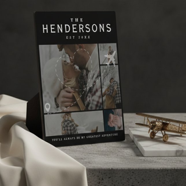 Plaque Photo Collage photo du plus grand voyage des couples ( Gift this personalized Couples Travel Greatest Adventure Photo Collage plaque! )