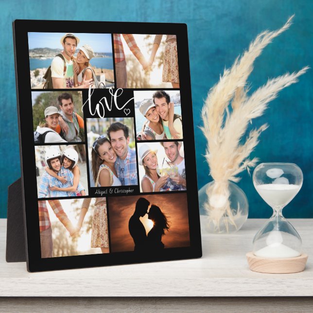 Plaque Photo Collage photo LOVE 9 écriture manuscrite (Côté)