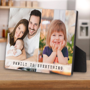 Plaque Photo Collage photo moderne 2 Famille Est Tout Citation