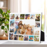 Plaque Photo Collage photo moderne simple 17<br><div class="desc">Créez votre propre plaque de collage photo personnalisée. Ajoutez 17 de vos photos préférées et arrière - plan couleur personnalisé dans ce design modèle moderne.</div>