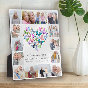 Plaque Photo Collage photo papillon coeur en souvenir affectueu
