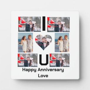 Plaque Photo Collage photo personnalisé Je t'aime 7 Anniversair