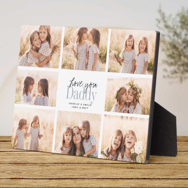 Plaque Photo Collage photo personnalisé pour la fête des pères  (Créateur téléchargé)