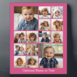 Plaque Photo Collage photo rose - Ajouter jusqu'à 14 photos<br><div class="desc">Une couverture complète et un design sauvage comprend un arrière - plan coloré. Utilisez jusqu'à quatorze photos carrés pour créer un cadeau unique et personnel. Si vous avez besoin d'ajuster les images,  cliquez sur l'outil personnaliser pour apporter des modifications.</div>