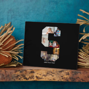 Plaque Photo Collage photo S en lettres noires et blanches