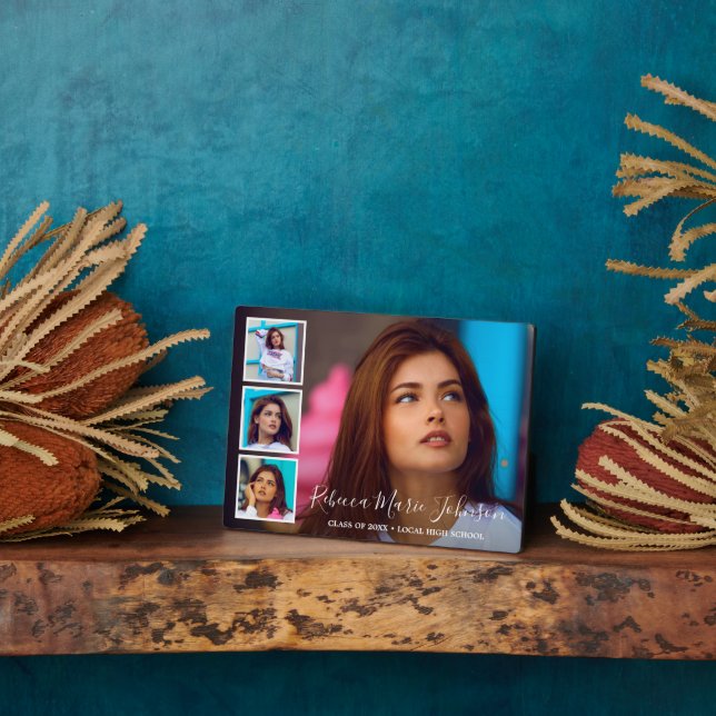 Plaque Photo Collage photo simple Graduation moderne (Côté)