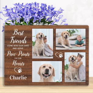 Plaque Photo Collage photo souvenir rustique pour animaux de co
