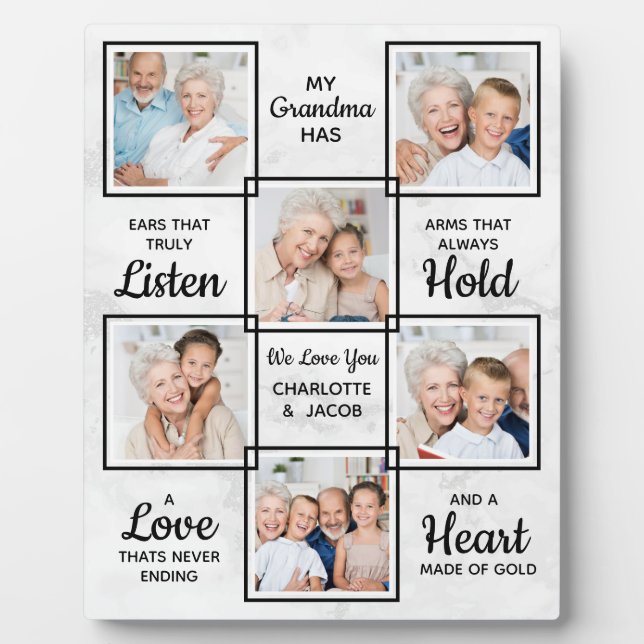 Plaque Photo Collage photo unique de grand-mère (Devant)