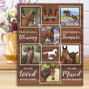 Plaque Photo Collage photo unique Mémorial du cheval