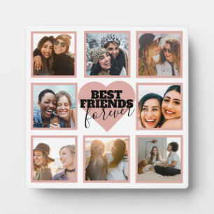 Plaque Photo Collection photo BFF moderne Rose Gold Heart