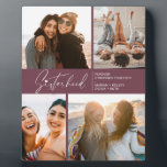 Plaque Photo Collection photo de la Sisterhood moderne violet<br><div class="desc">Profitez d'un collage photo spécial gardienne de vos soeurs ou de vos meilleurs amis. Avec une typographie de style signature avec un coeur sur le dessus et du texte pour vous de customiser. Si vous souhaitez modifier la taille de la police, la couleur, etc., cliquez sur personnaliser pour accéder au...</div>
