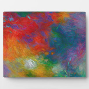 Plaque Photo coloré audacieux art moderne abstrait rouge et ble