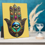 Plaque Photo Colorful Brown Gold Hamsa Rainbow Color Third Eye<br><div class="desc">You are viewing The Lee Hiller Photography Art and Designs Collection of Home and Office Decor,  Apparel,  Gifts and Collectibles. The Designs include Lee Hiller Photography and Mixed Media Digital Art Collection http://LeeHiller.com</div>