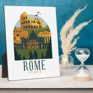 Plaque Photo Colossée de Rome Vintage