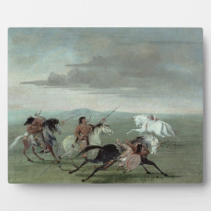 Plaque Photo Comanche Feats of Martial Horsemanship, 1834 (oil
