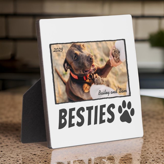 Plaque Photo Comique moderne Pet Paw Bestie Best Friends BFF Ph (Créateur téléchargé)
