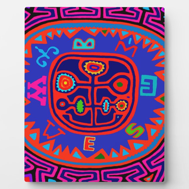 Plaque Photo Compas Mola indienne de Kuna (Devant)