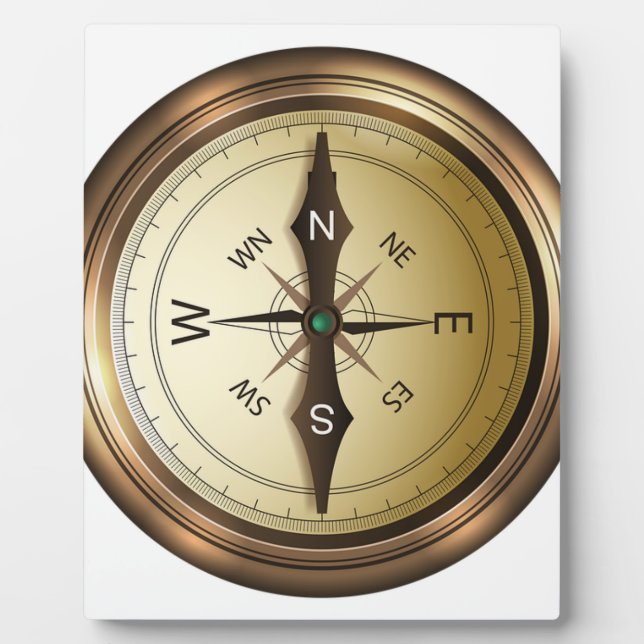 Plaque Photo Compas Nord Sud-Est Ouest (Devant)