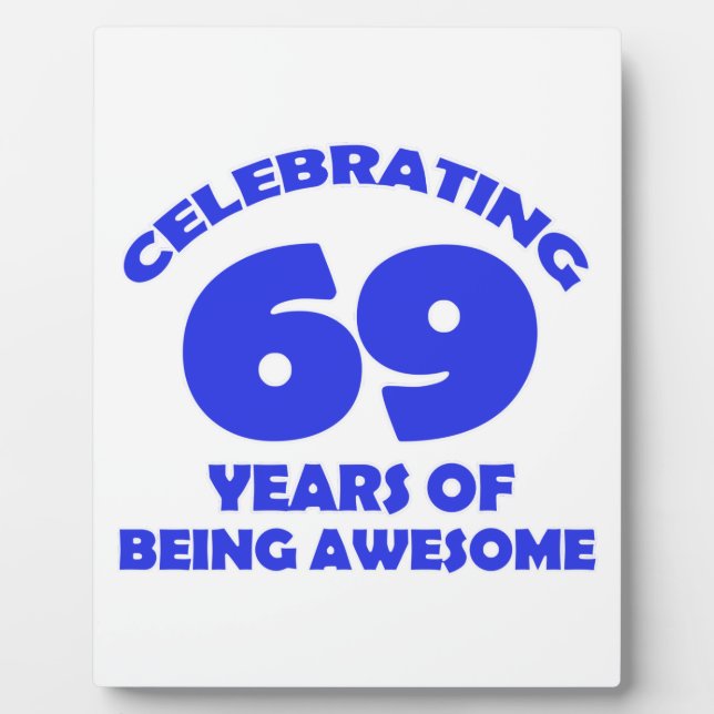 PLAQUE PHOTO CONCEPTION DE 69 ANS ANNIVERSAIRE (Devant)