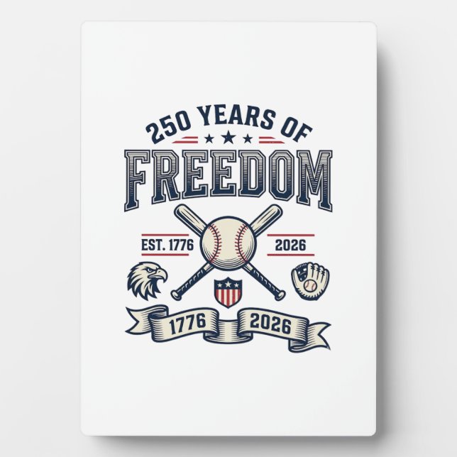 Plaque Photo Conception de baseball patriotique 250 ans de libe (Devant)