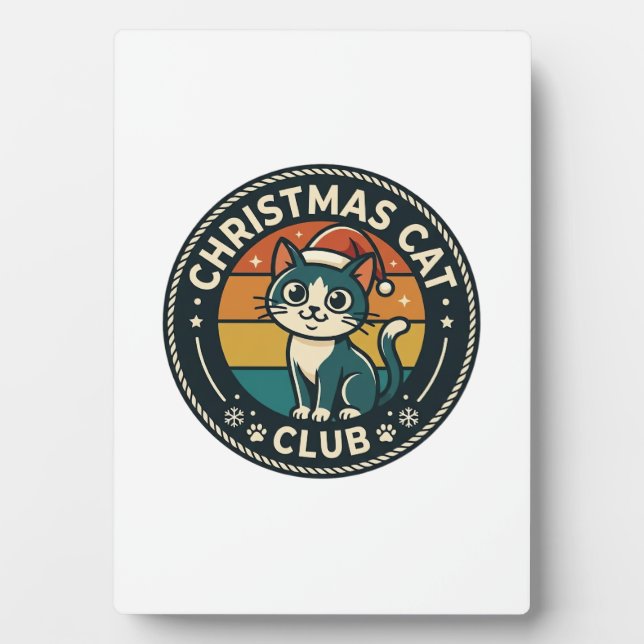 Plaque Photo Conception de chat de Noël - Club de chat de Noël  (Devant)