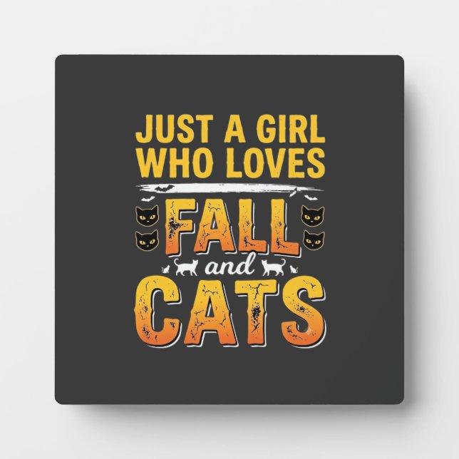 Plaque Photo Conception de chats d'automne Halloween fille_1 (Devant)