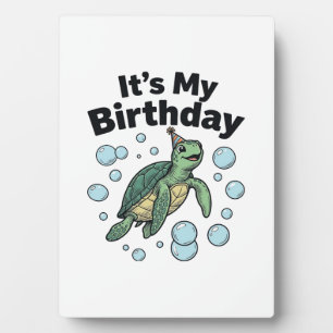 Plaque Photo Conception de chemise d'anniversaire de tortue mar