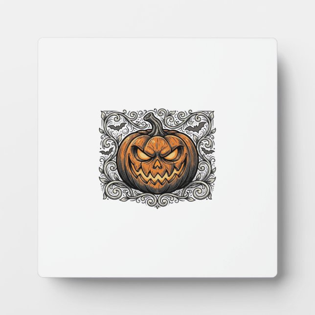 Plaque Photo Conception de chemise de citrouille Halloween Grav (Devant)