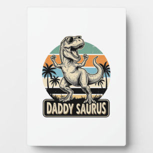 Plaque Photo Conception de chemise de dinosaure rétro Daddy Sau