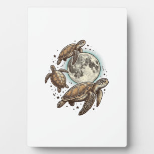 Plaque Photo Conception de chemise de gravure de tortue de mer