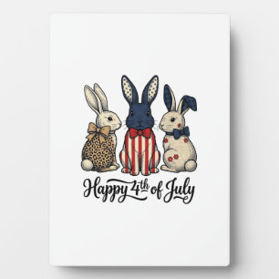 Plaque Photo Conception de chemise de lapin patriotique du 4 ju