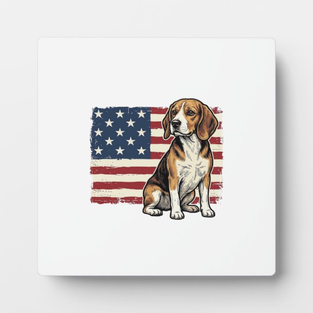 Plaque Photo Conception de chemise pour chien de drapeau patrio (Devant)